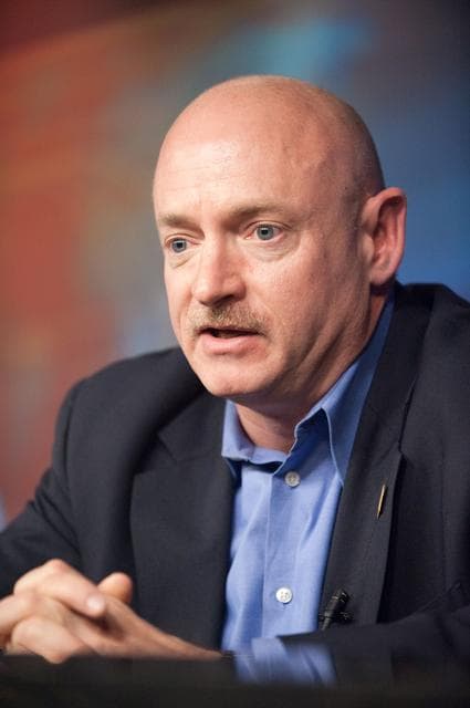 NASA image: STS-134 press conference with Mark Kelly