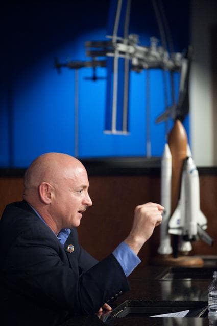 NASA image: STS-134 press conference with Mark Kelly