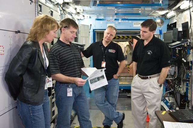 NASA image: STS-135 crew during Space Station Mockup Training 
