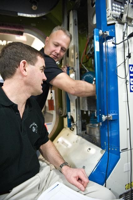 NASA image: STS-135 crew during Space Station Mockup Training 