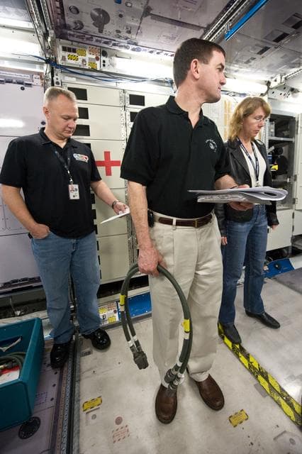 NASA image: STS-135 crew during Space Station Mockup Training 