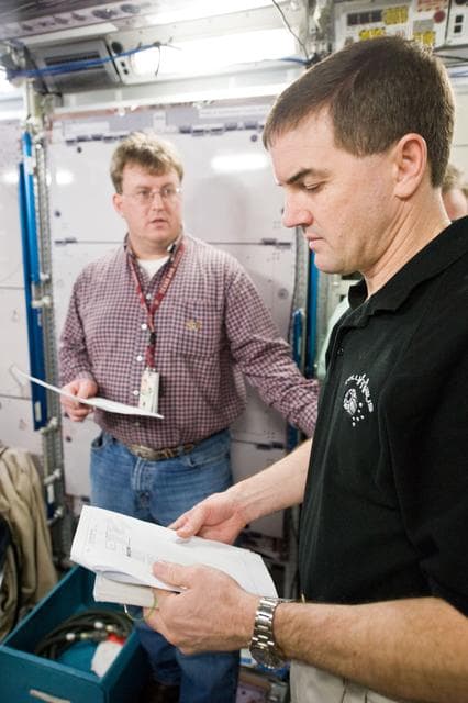 NASA image: STS-135 crew during Space Station Mockup Training 