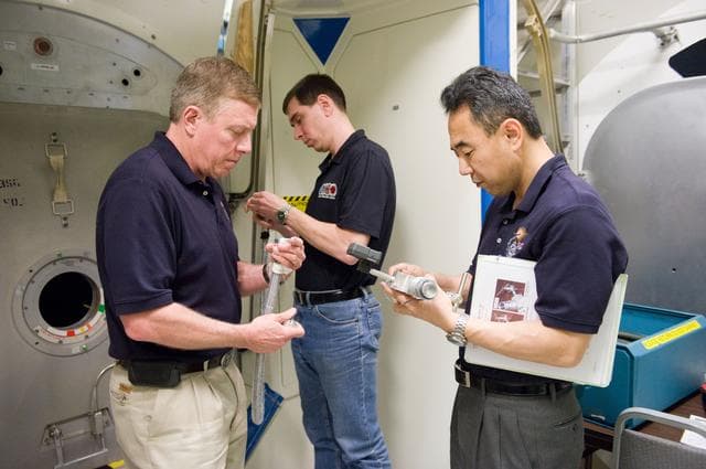 NASA image: Expedition 28/29 crew members during Docking Timeline Training.    