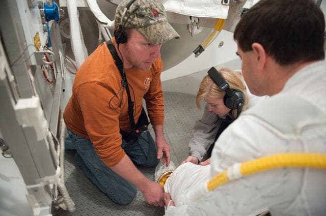 NASA image: SSATA Crew Training and EMU Verification for STS-135 astronaut Rex Walheim    