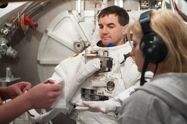 NASA image: SSATA Crew Training and EMU Verification for STS-135 astronaut Rex Walheim    