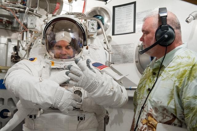NASA image: SSATA Crew Training and EMU Verification for STS-135 astronaut Rex Walheim    