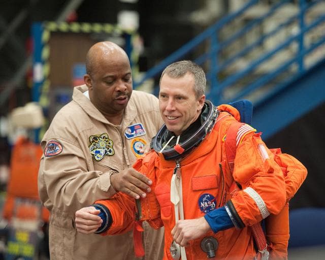 NASA image: STS-134 crew during CCTII Prelaunch Ingress/Egress 91020 training     