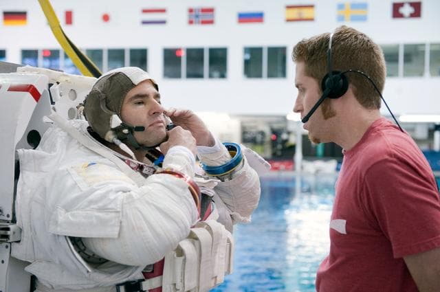 NASA image: STS-134 crew members Michael Fincke and Greg Chamitoff during their final EVA4 training run at the NBL. 