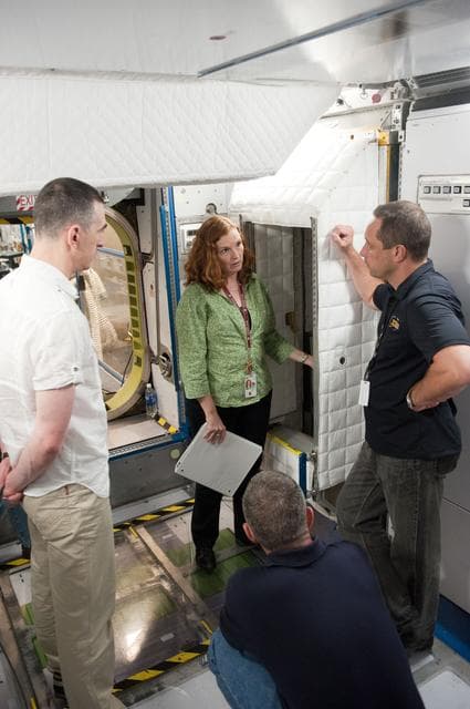 NASA image: Expedition 29/30 ISS Habitability Equipment and Procedures training in ISS mockups.  