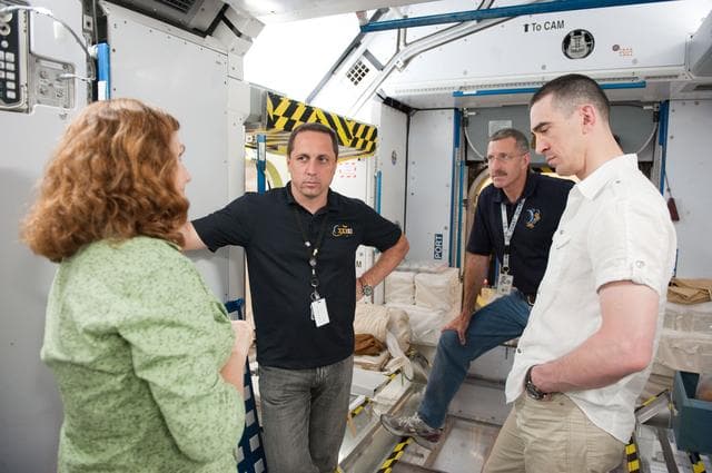 NASA image: Expedition 29/30 ISS Habitability Equipment and Procedures training in ISS mockups.  