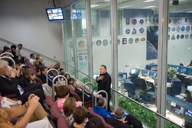 NASA image: MCC Guest Viewing Program of Pope Benedict XVI's call to the ISS/STS-134 crew. 