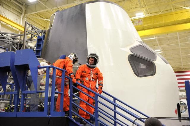 NASA image: STS-135 crew and training team during CCT-II PRL Ingress/Egress training. 