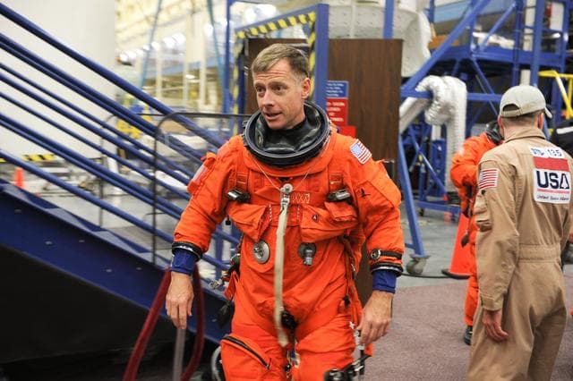 NASA image: STS-135 crew and training team during CCT-II PRL Ingress/Egress training. 
