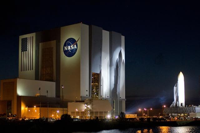 NASA image: STS_135_RollOut