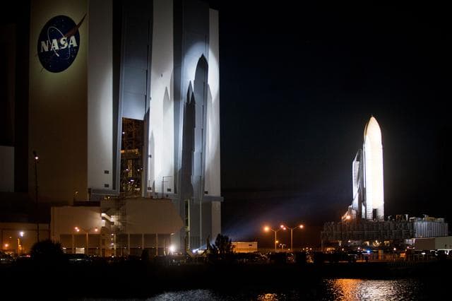 NASA image: STS_135_RollOut