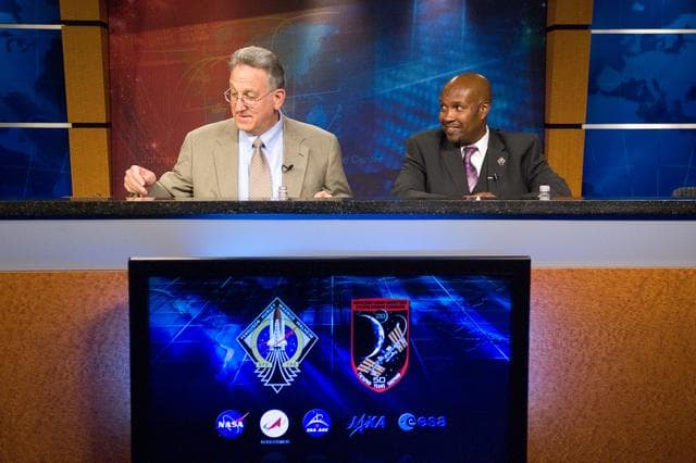 NASA image: STS-135 Flight Day 3 Mission Status Briefing with Kwatsi Alibaruho.