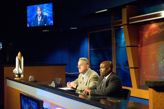 NASA image: STS-135 Flight Day 3 Mission Status Briefing with Kwatsi Alibaruho.