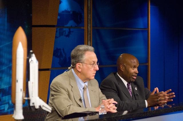 NASA image: STS-135 Flight Day 3 Mission Status Briefing with Kwatsi Alibaruho.