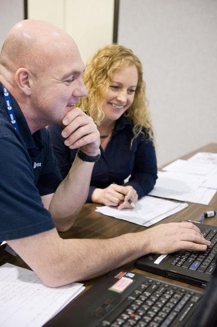 NASA image: Expedition 30 crew member and ESA astronaut Andre Kuipers training in SSTF