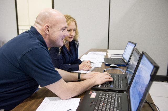 NASA image: Expedition 30 crew member and ESA astronaut Andre Kuipers training in SSTF
