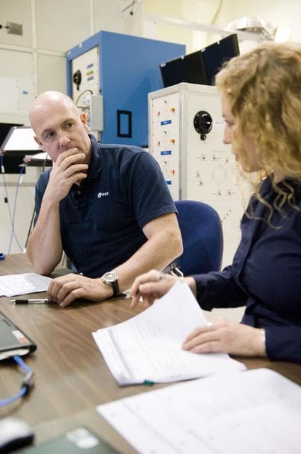 NASA image: Expedition 30 crew member and ESA astronaut Andre Kuipers training in SSTF