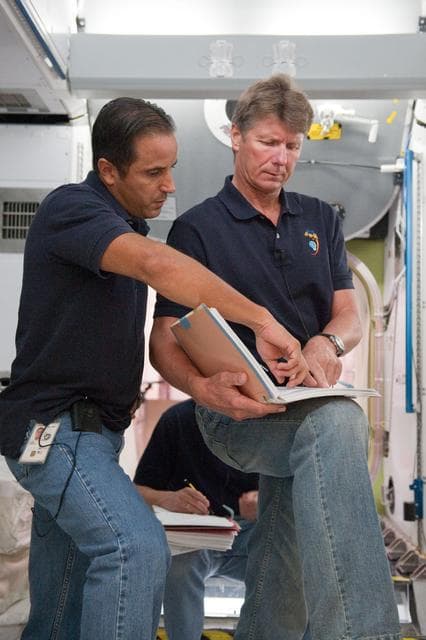 NASA image: Expedition 31/32 crew - Padalka, Revin and Acaba - during some of their Emergency Scenarios training.