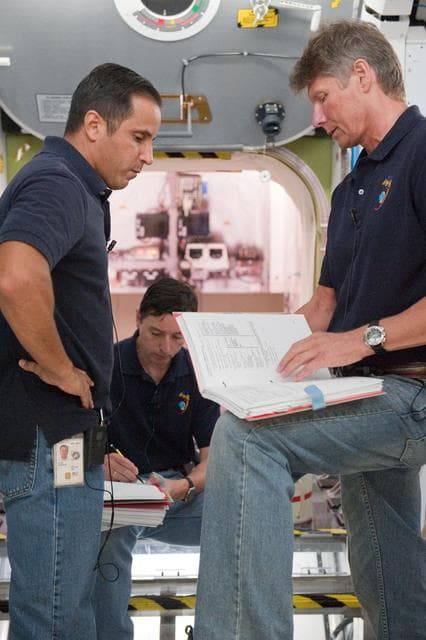 NASA image: Expedition 31/32 crew - Padalka, Revin and Acaba - during some of their Emergency Scenarios training.