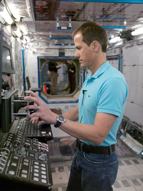 NASA image: Space Center Houston wall display project. Expedition 33 Soyuz crew