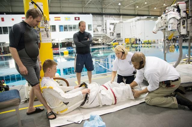 NASA image: EVA Skills training in the NBL