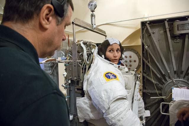 NASA image: Cristoforetti during preparations for EMU Certification Altitude Run