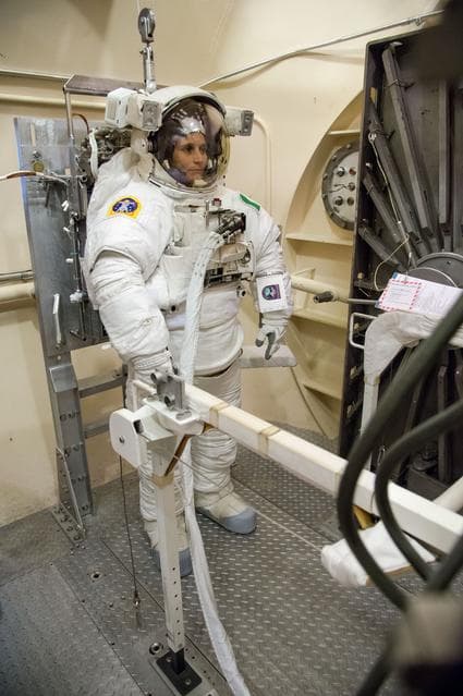 NASA image: Cristoforetti during preparations for EMU Certification Altitude Run