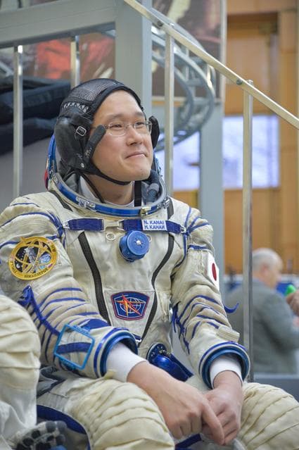 NASA image: jsc2017e135207 - At the Gagarin Cosmonaut Training Center in Star City, Russia, Expedition 54-55 prime crewmember Norishige Kanai of the Japan Aerospace Exploration Space Agency (JAXA) listens to a reporters’ question Nov. 29 as part of the crew’s fin