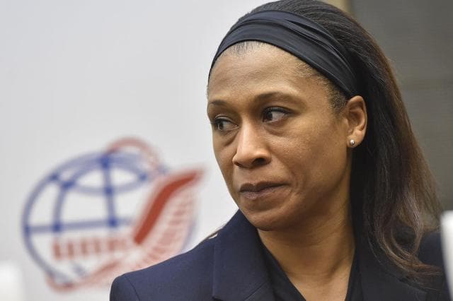NASA image: jsc2017e136051 - At the Gagarin Cosmonaut Training Center in Star City, Russia, Expedition 54-55 backup crewmember Jeanette Epps of NASA listens to a reporter’s question during a crew news conference Nov. 30. Epps is serving as one of the backups to the
