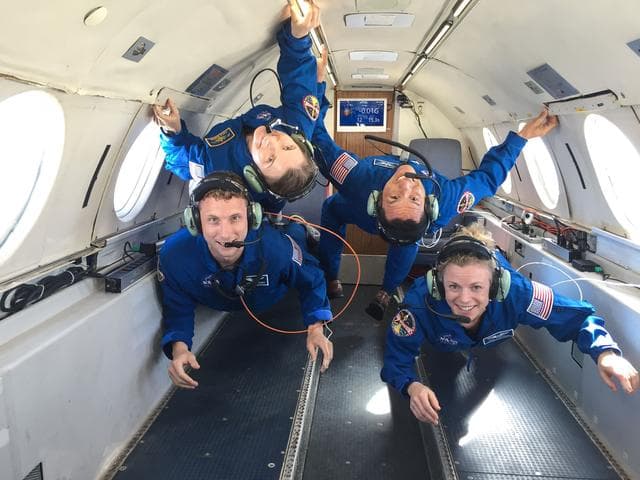 NASA image: 2017 ASCAN Reduced Gravity Flight aboard Canadian Space Agency's Dassault Falcon 20 Jet