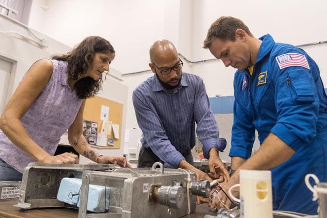 NASA image: Commercial Crew Program Astronaut Training - Suni Williams and J