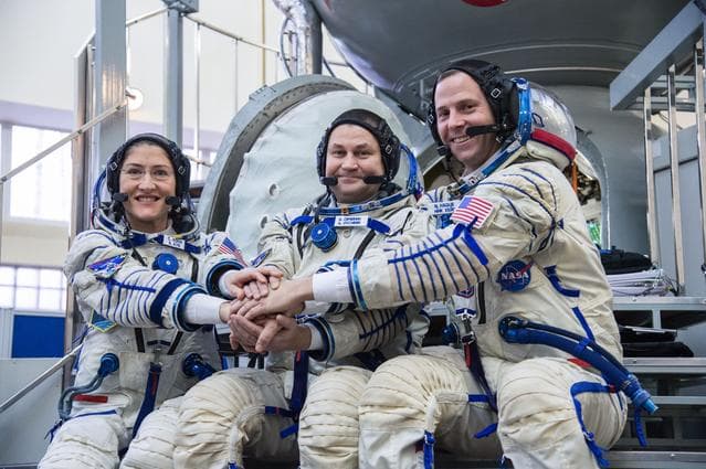 NASA image: Expedition 59 crew members at the Gagarin Cosmonaut Training Center
