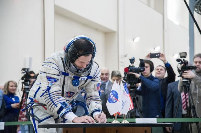 NASA image: Nick Hague of NASA at the Gagarin Cosmonaut Training Center