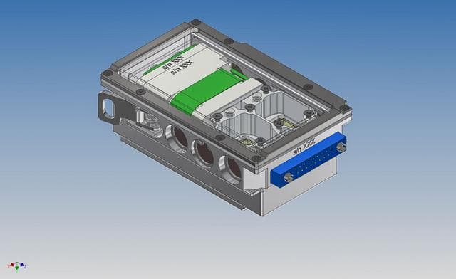 NASA image: CAD image of bioreactor for BioRock in Experimental Container