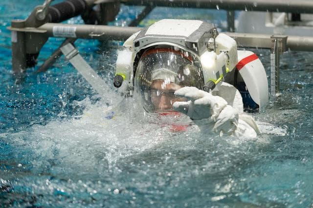 NASA image: SpaceX Crew 1 astronauts Mike Hopkins and Victor Glover during ISS EVA MAINT 8 training