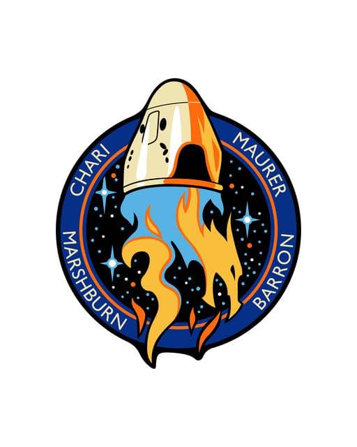NASA image: ISS Crew 3 Patch FINAL 3-15-21 trueblack