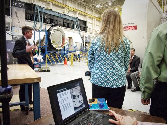 NASA image: NASA Center Directors Visit Orion Mockup at JSC