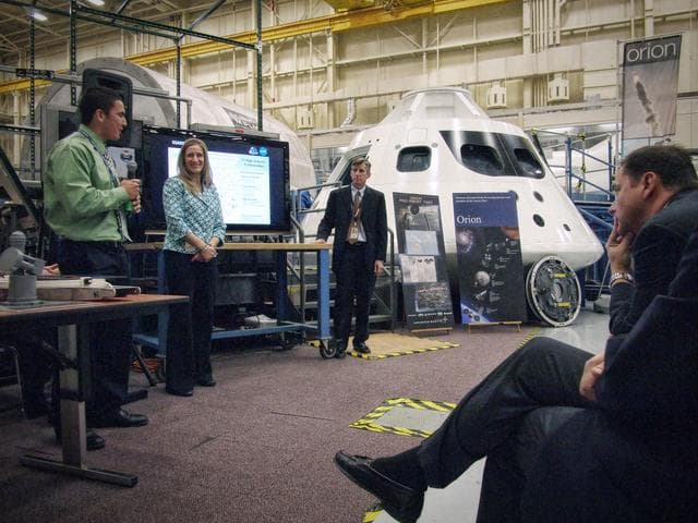 NASA image: NASA Center Directors Visit Orion Mockup at JSC