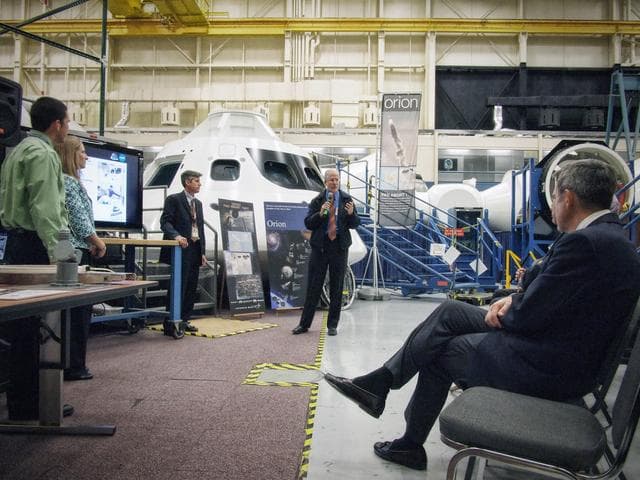 NASA image: NASA Center Directors Visit Orion Mockup at JSC