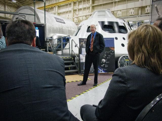 NASA image: NASA Center Directors Visit Orion Mockup at JSC