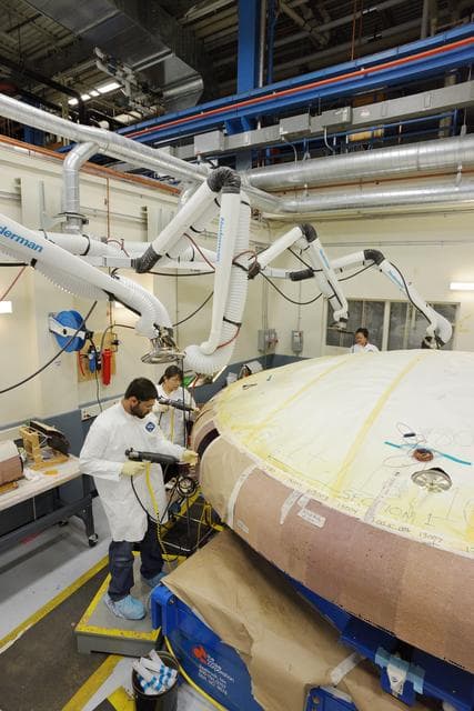 NASA image: Orion EFT-1 heat shield manufacturing