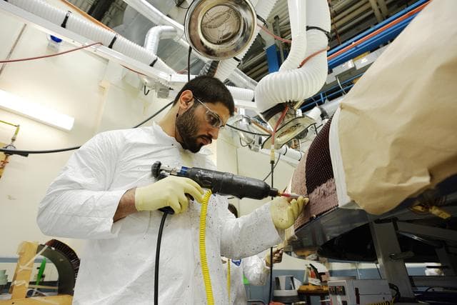 NASA image: Orion EFT-1 heat shield manufacturing