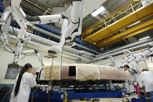 NASA image: Orion EFT-1 heat shield manufacturing