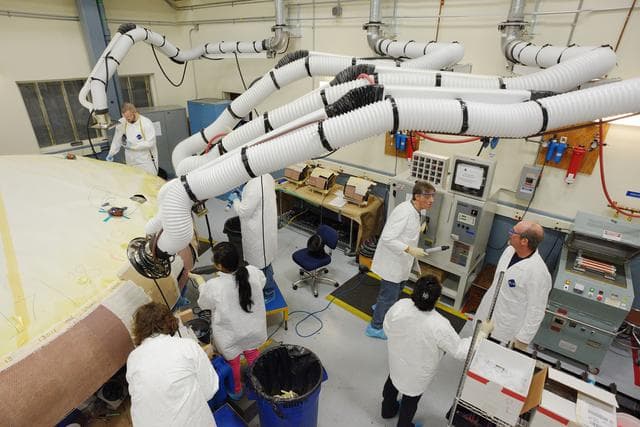 NASA image: Orion EFT-1 heat shield manufacturing