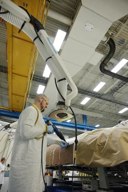 NASA image: Orion EFT-1 heat shield manufacturing