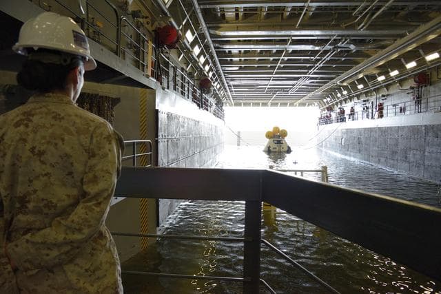 NASA image: Orion stationary recovery test at Norfolk Naval Base in Virginia